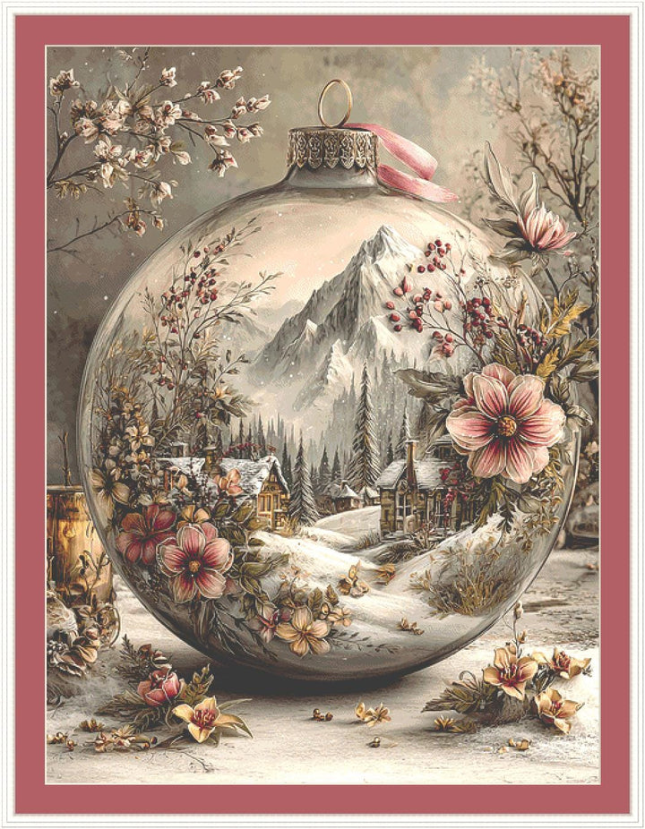 Christmas Ornament (Max Size/Color) counted cross stitch pattern by Bryna T. Art & Design (Digital Format)
