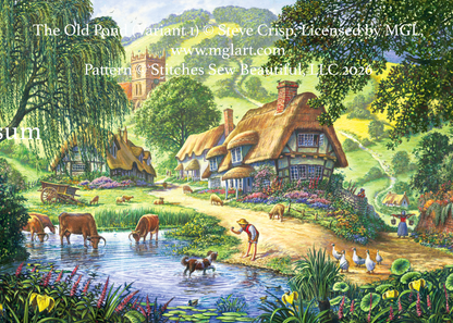 The Old Pond (Variant 1) cross stitch pattern by Steve Crisp, Licensed by MGL, www.mglart.com