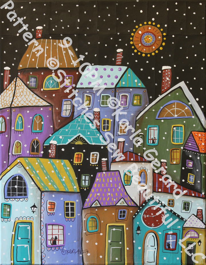 9-10 PM counted cross stitch pattern by Karla Gerard