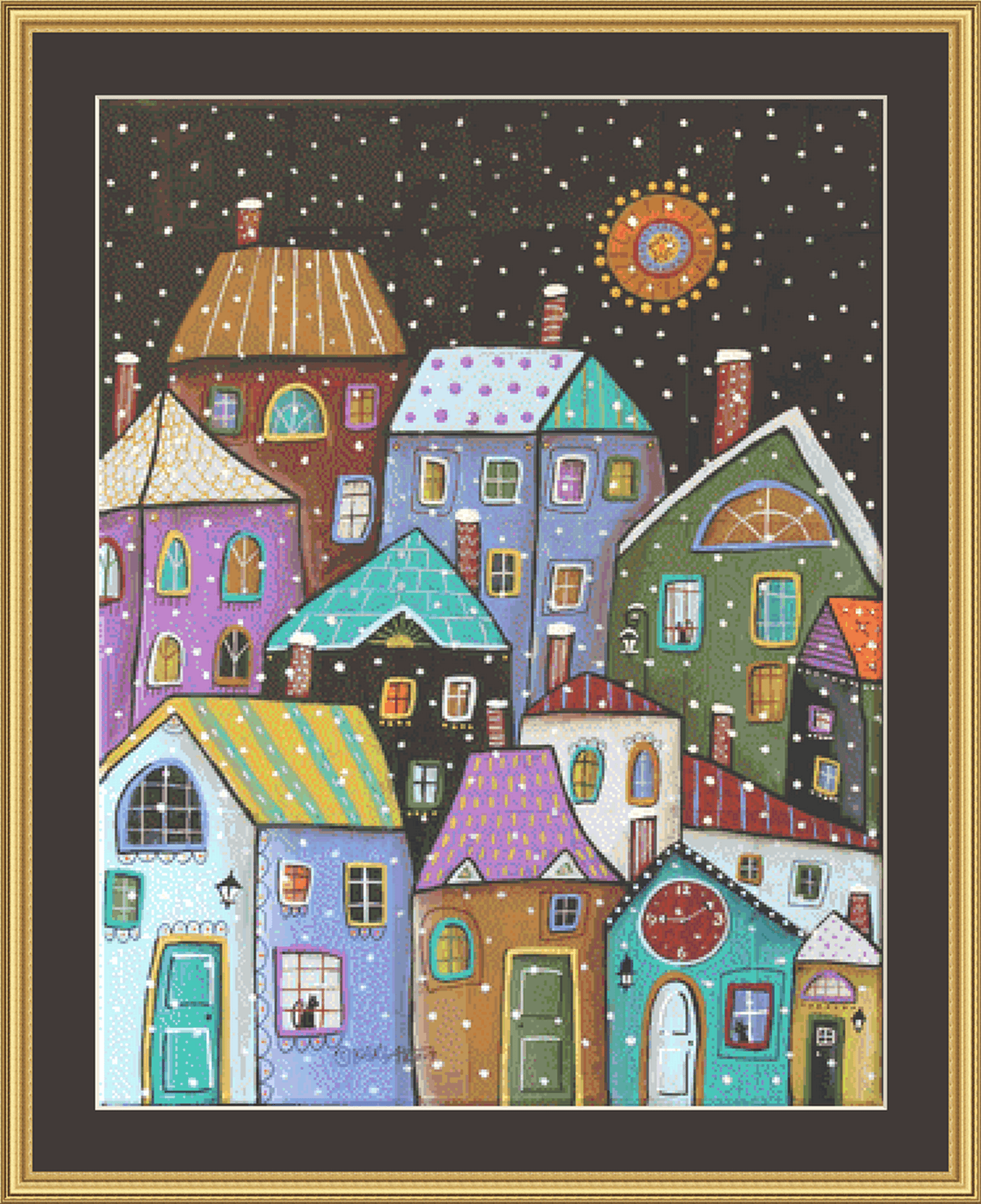 9-10 PM counted cross stitch pattern by Karla Gerard