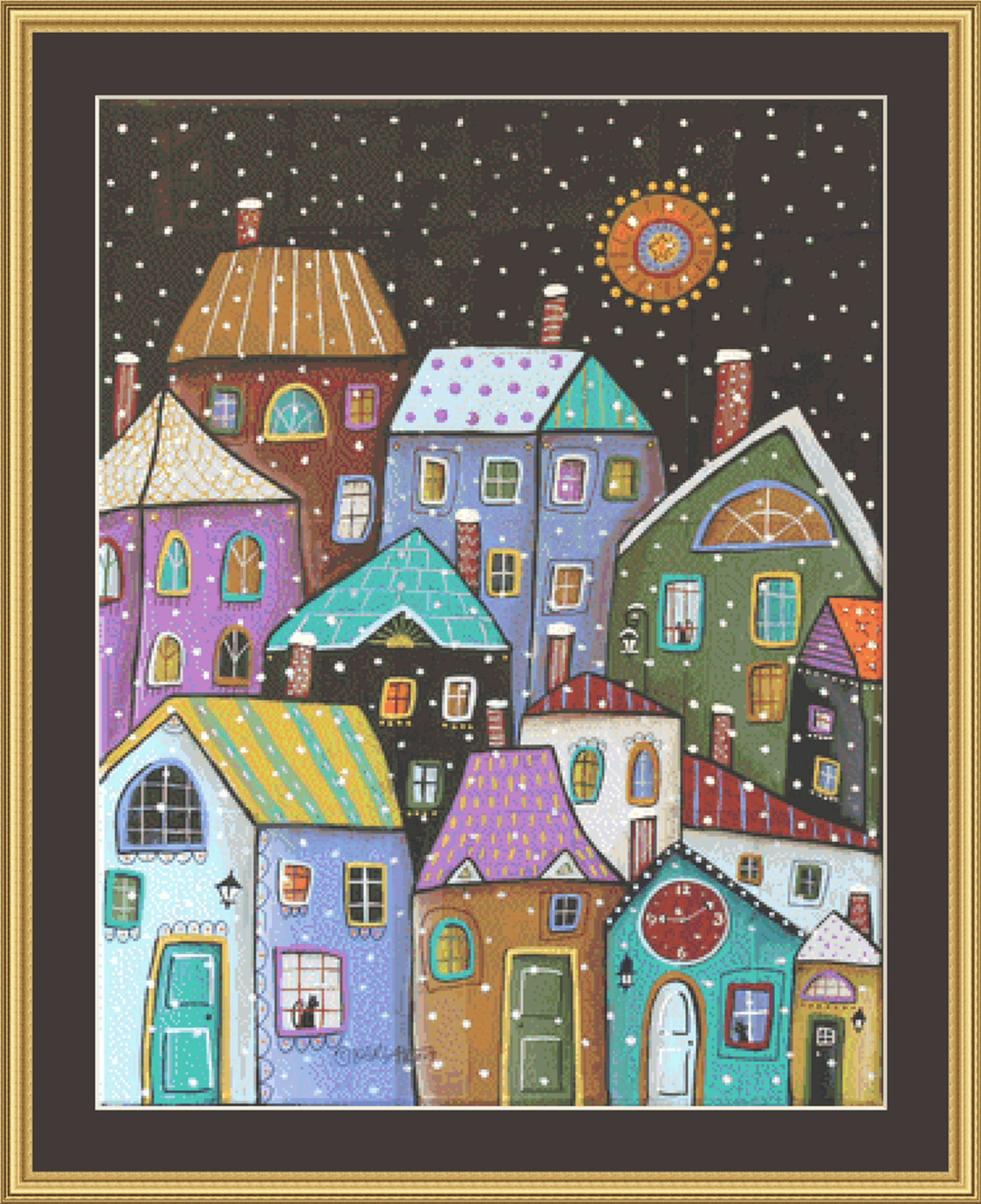 9-10 PM counted cross stitch pattern by Karla Gerard