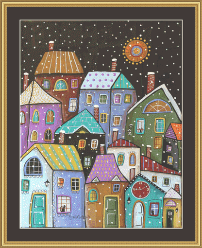 9-10 PM counted cross stitch pattern by Karla Gerard