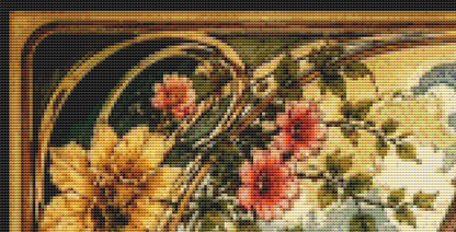"A Cottage in Bloom" cross stitch pattern by T. Langan