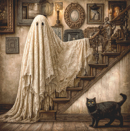 A Ghostly Welcome cross stitch pattern by Bryna T. Art & Design