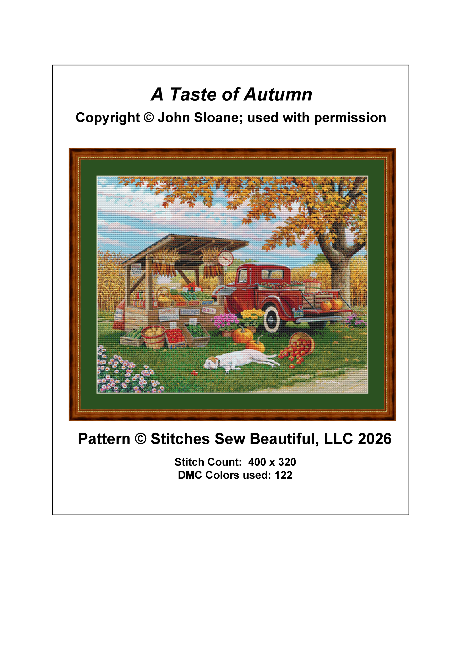 A Taste of Autumn full coverage counted cross stitch pattern Copyright ©John Sloane; used with permission