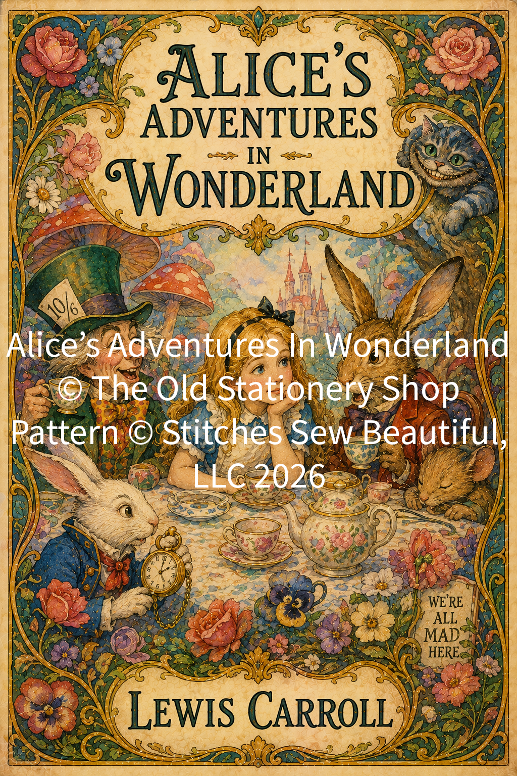 "Alice's Adventures in Wonderland" cross stitch pattern by The Old Stationery Shop