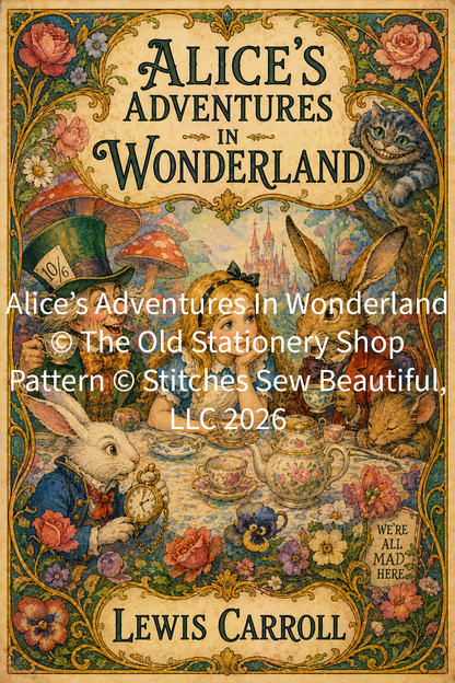 "Alice's Adventures in Wonderland" cross stitch pattern by The Old Stationery Shop