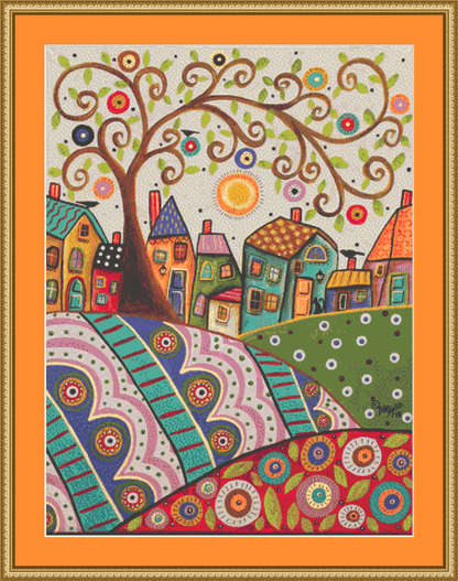 Amusing Landscape counted cross stitch pattern by Karla Gerard