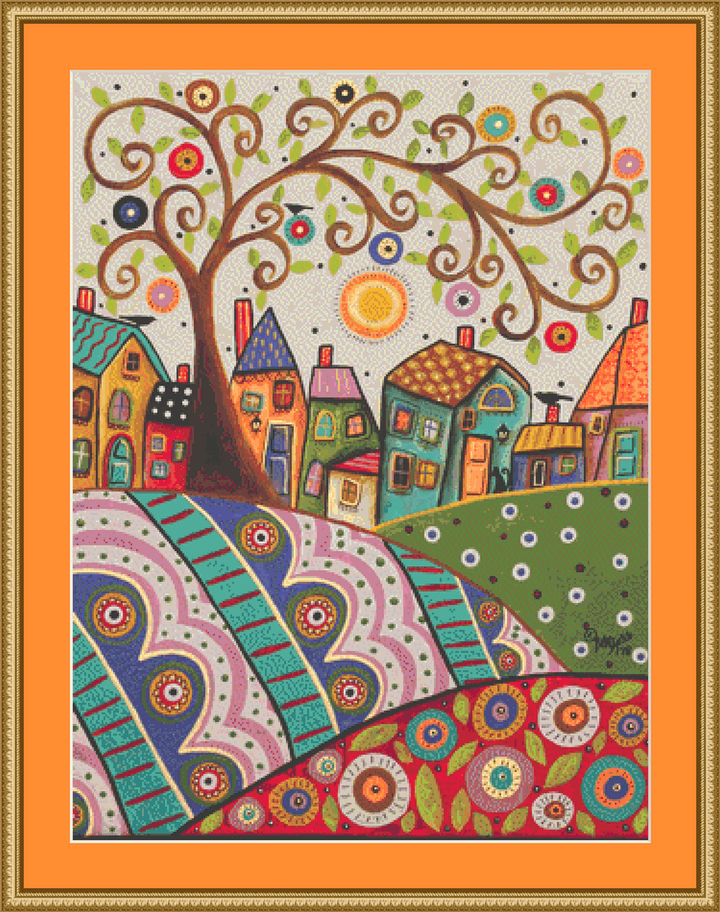 Amusing Landscape counted cross stitch pattern by Karla Gerard