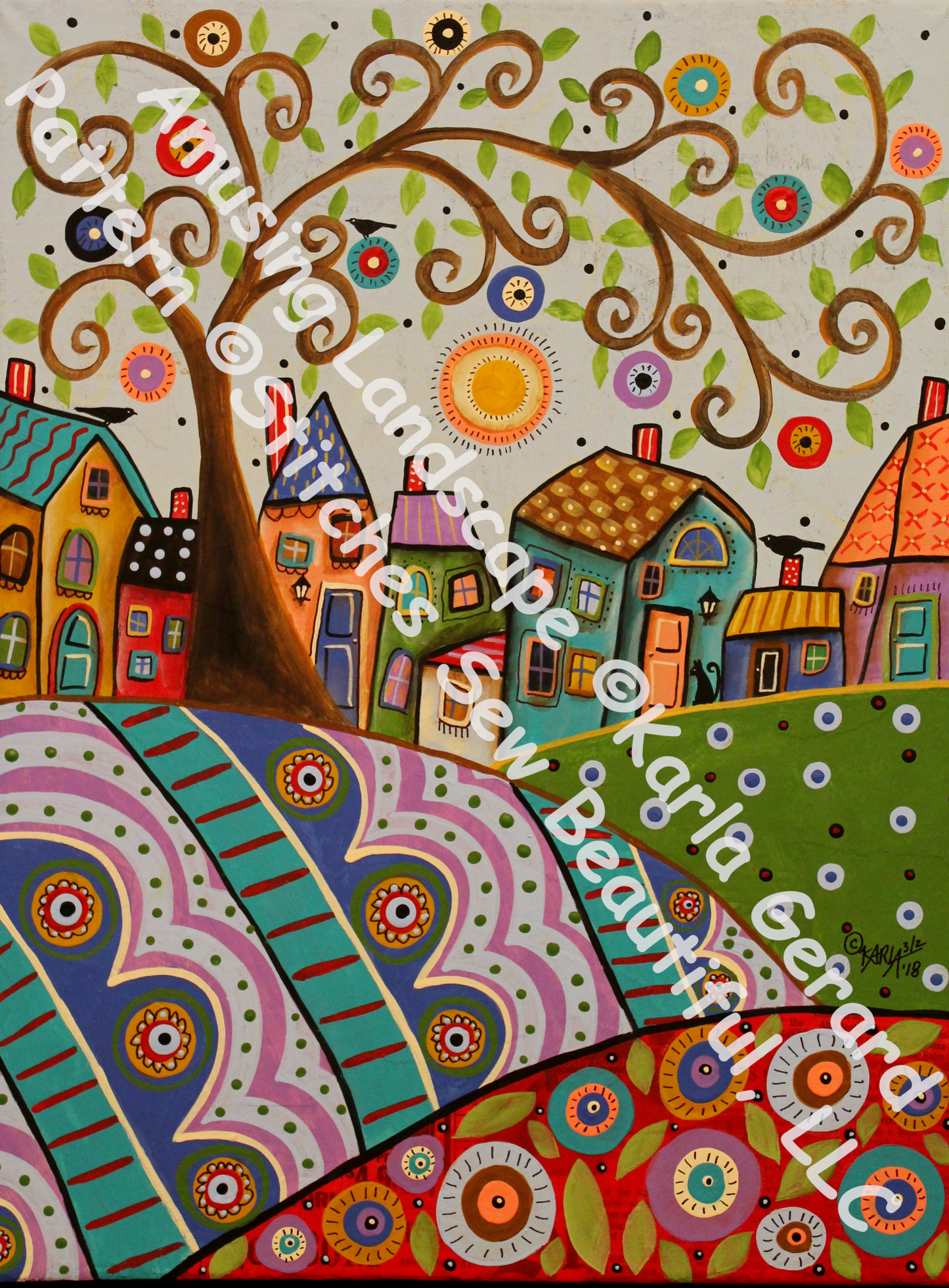 Amusing Landscape counted cross stitch pattern by Karla Gerard