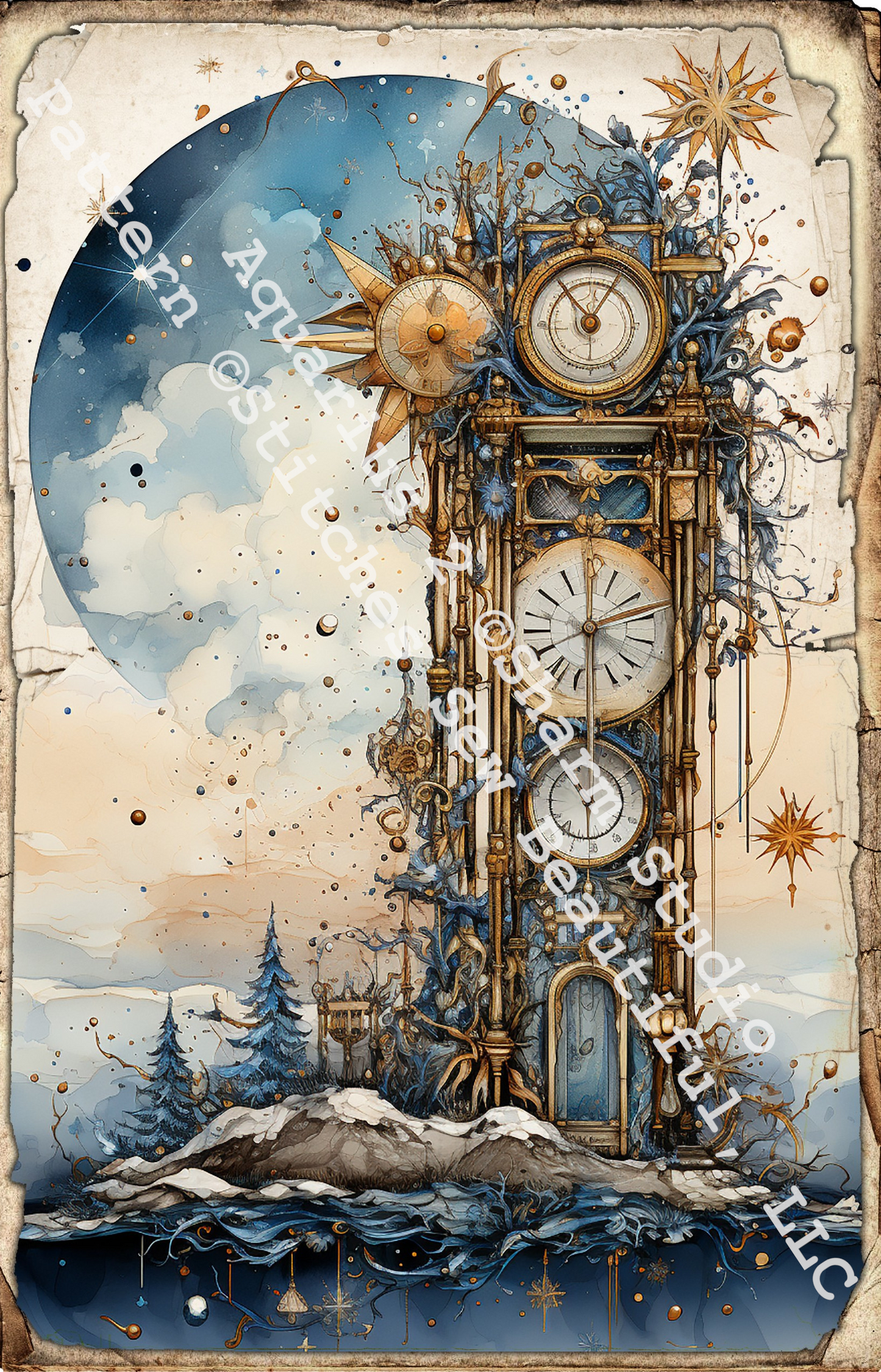 Zodiac - Aquarius 2 counted cross stitch pattern by Sharm Studio