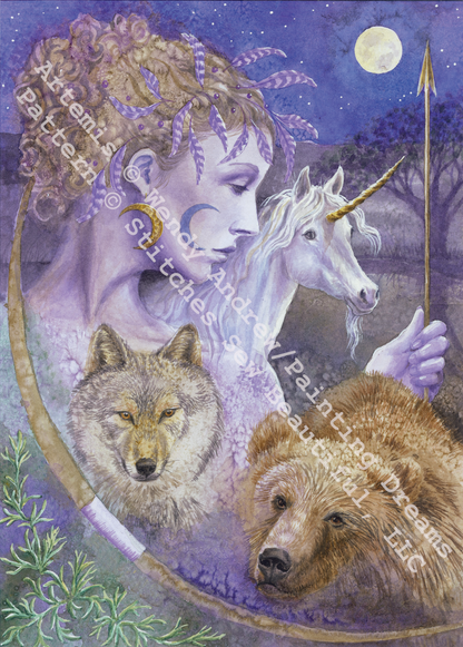 "Artemis" cross stitch pattern by Wendy Andrew/Painting Dreams