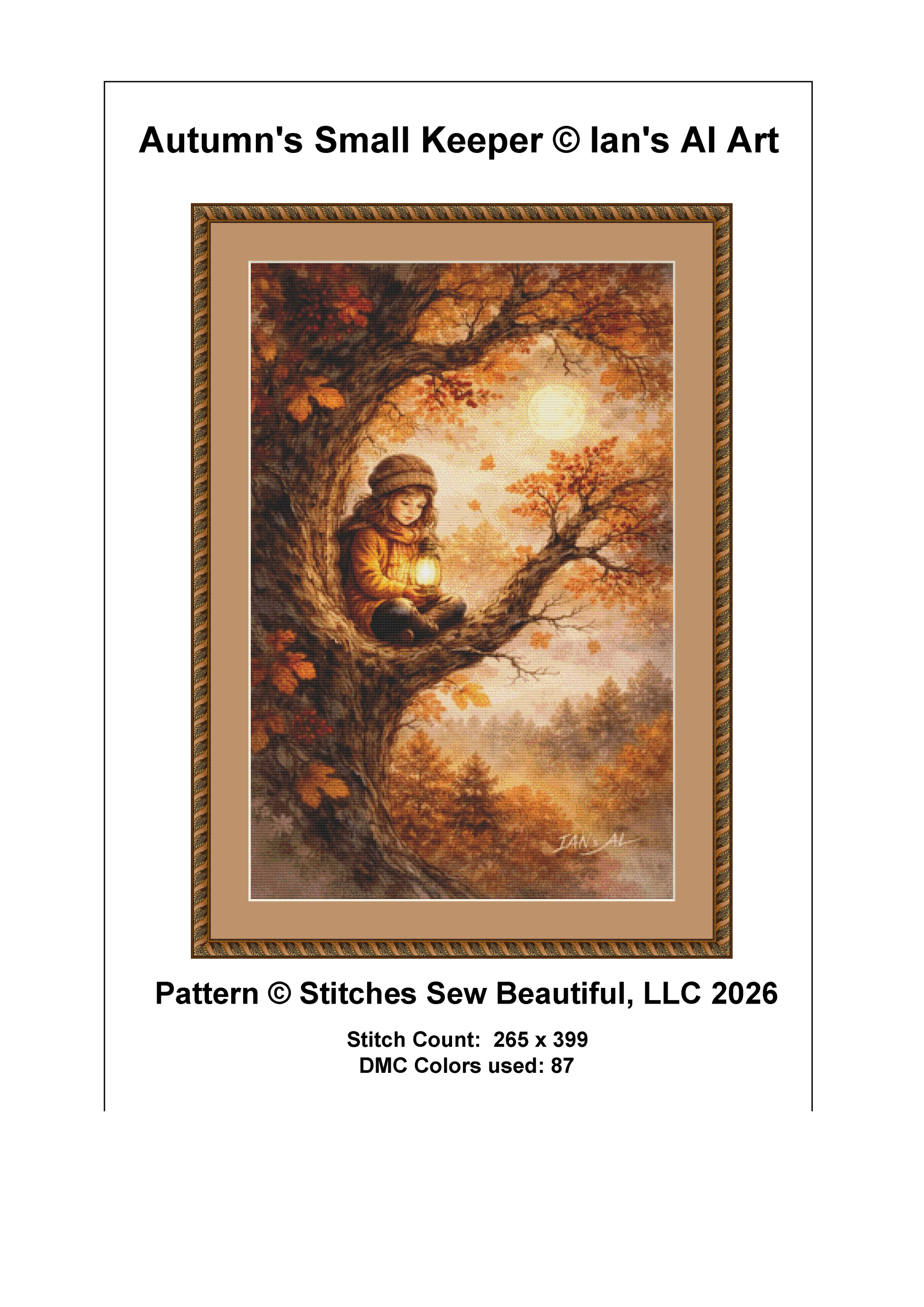 Autumn's Small Keeper cross stitch pattern By Ian's AI Art