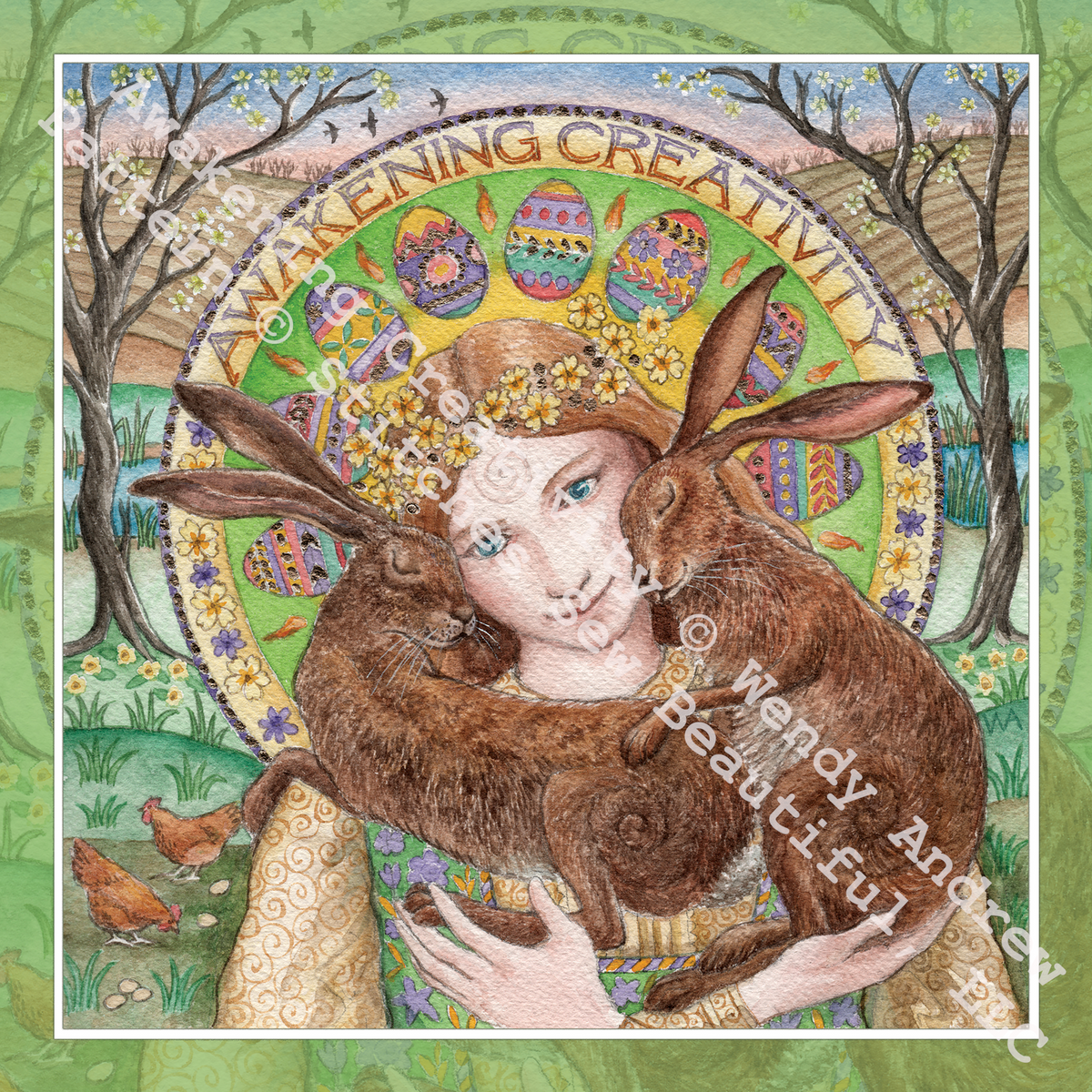 "Awakening Creativity"  counted cross stitch pattern by Wendy Andrew