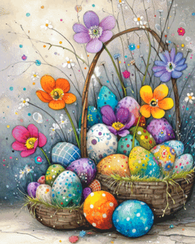 Basket of Joy cross stitch pattern by S. Jade Studio