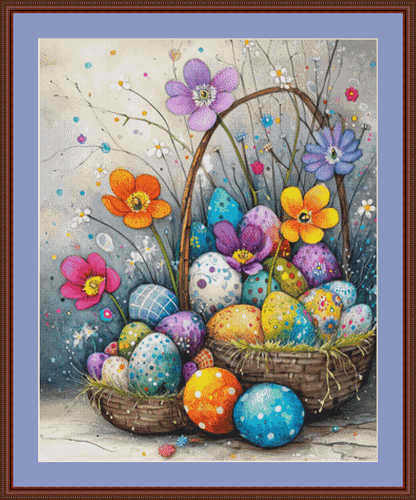 Basket of Joy cross stitch pattern by S. Jade Studio