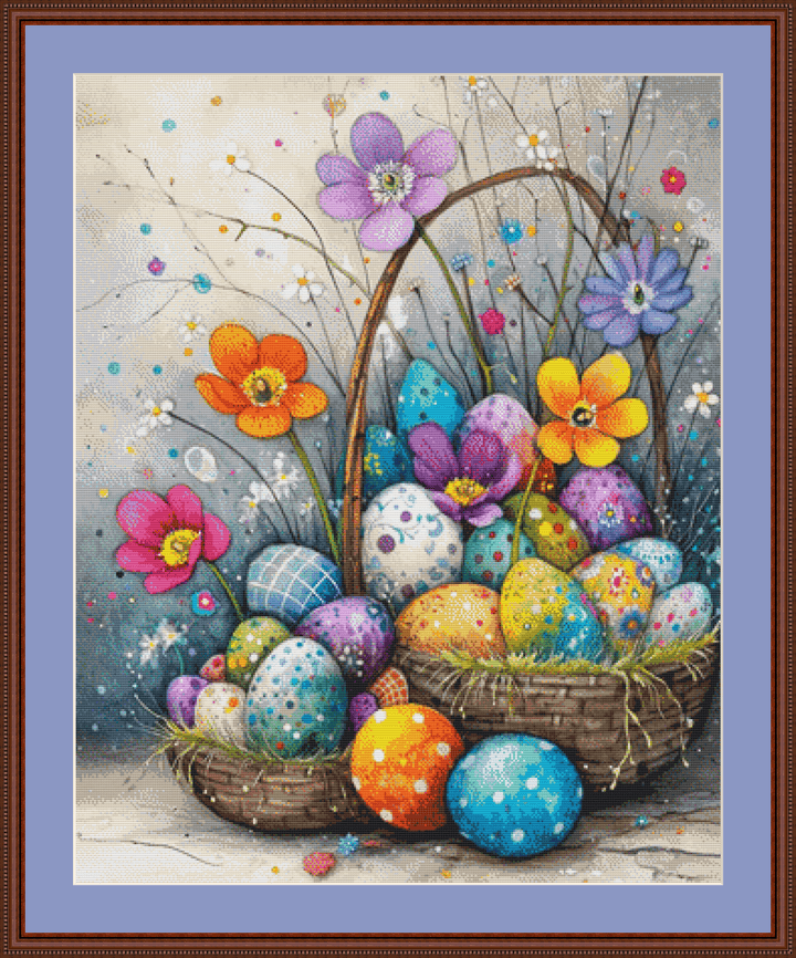 Basket of Joy cross stitch pattern by S. Jade Studio