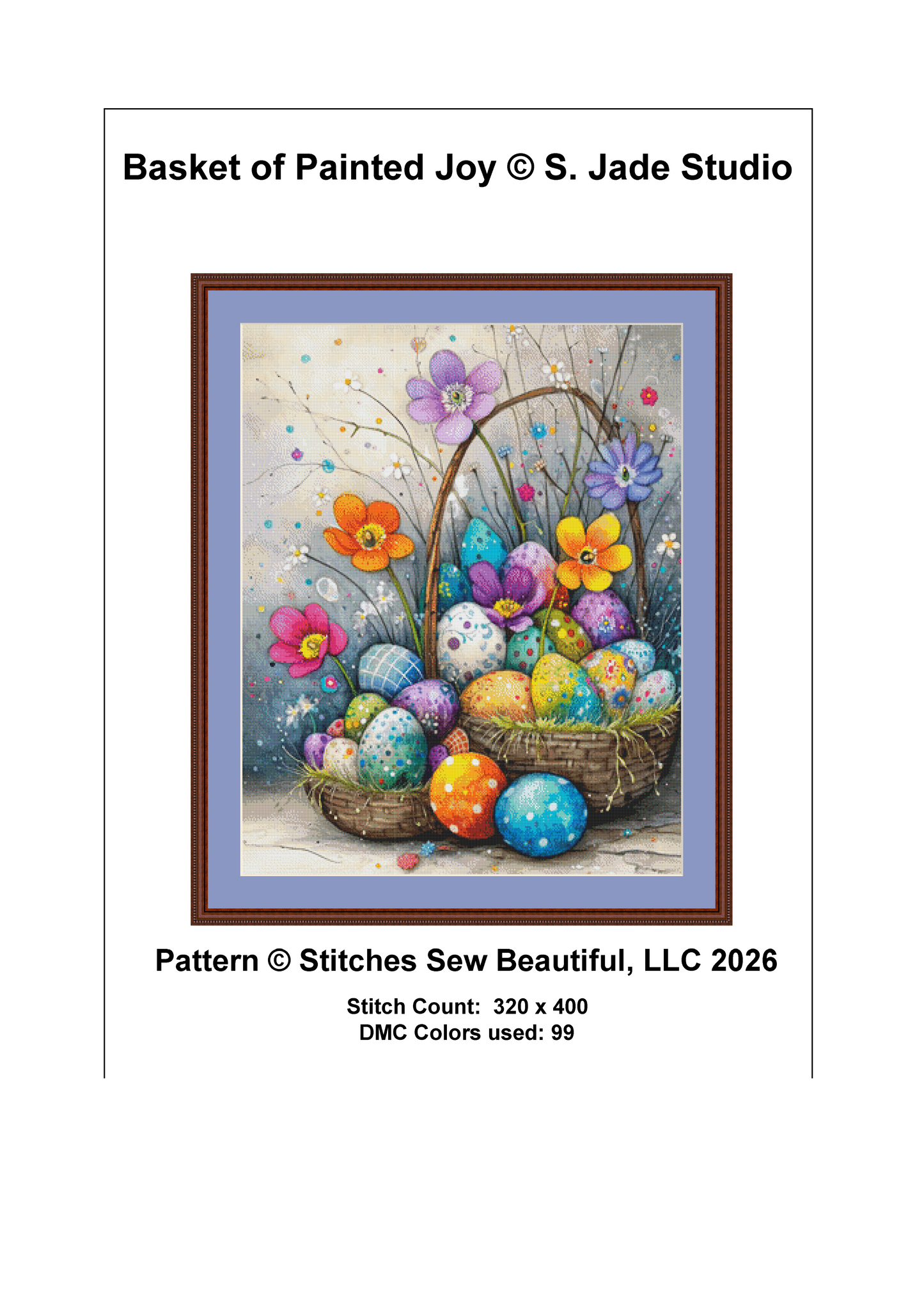 Basket of Joy cross stitch pattern by S. Jade Studio