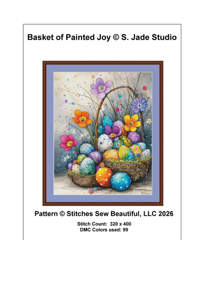 Basket of Joy cross stitch pattern by S. Jade Studio