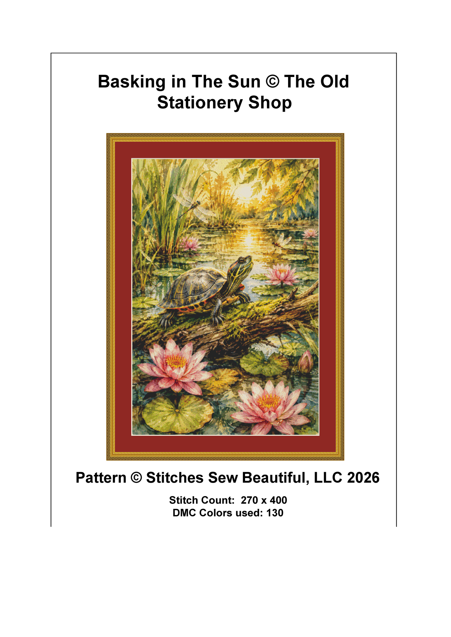 "Basking in The Sun" cross stitch pattern by The Old Stationery Shop