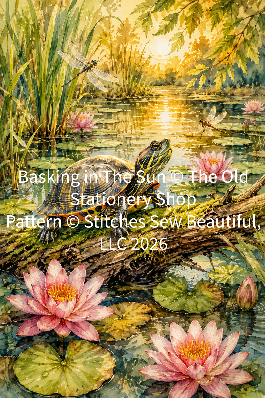 "Basking in The Sun" cross stitch pattern by The Old Stationery Shop