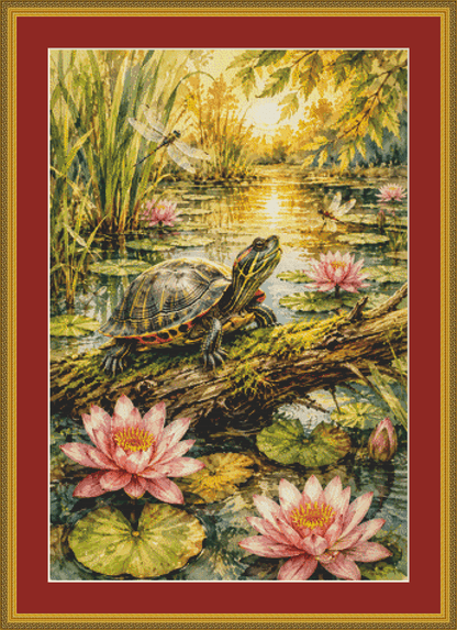 "Basking in The Sun" cross stitch pattern by The Old Stationery Shop