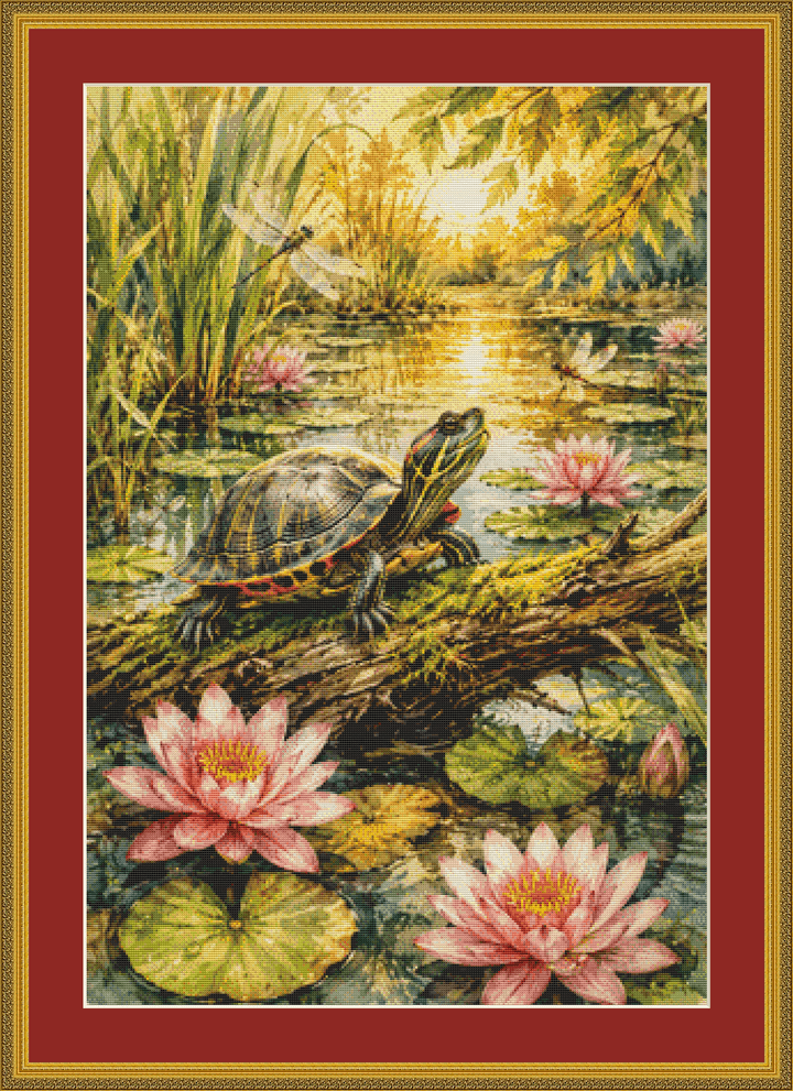 "Basking in The Sun" cross stitch pattern by The Old Stationery Shop