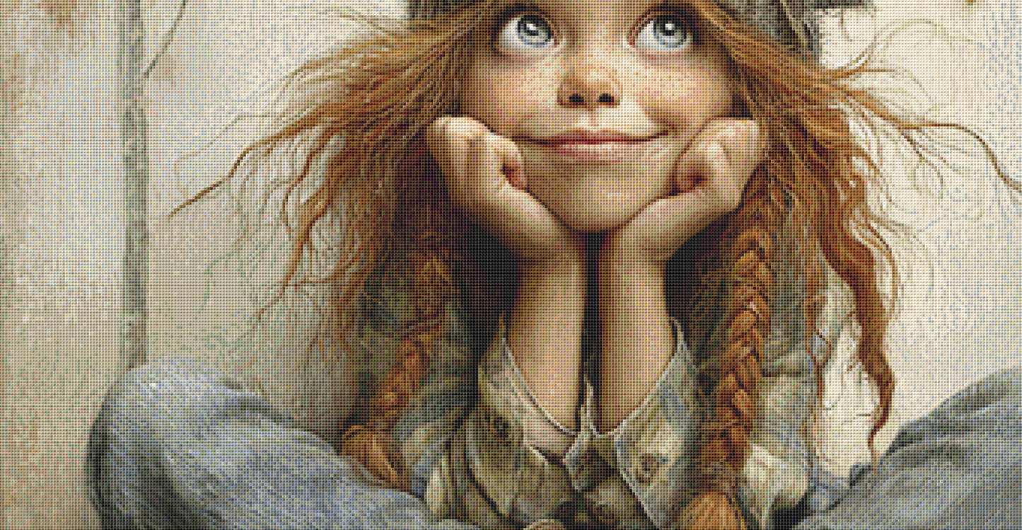 Beanie Girl cross stitch pattern By Bryna T. Art & Design