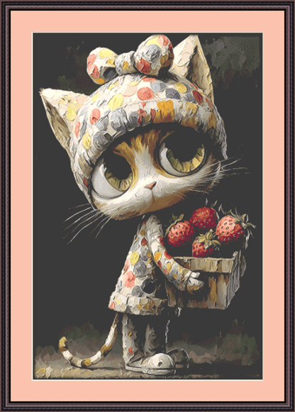 Berry Sweet Whiskers cross stitch pattern by S. Jade Studio