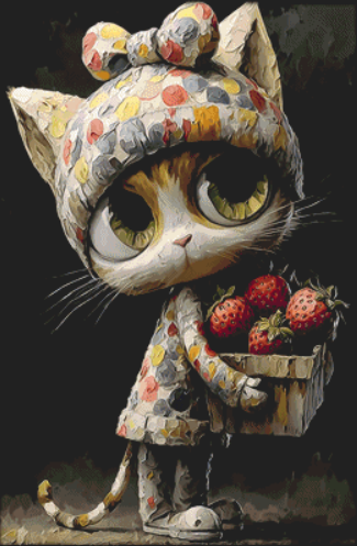 Berry Sweet Whiskers cross stitch pattern by S. Jade Studio