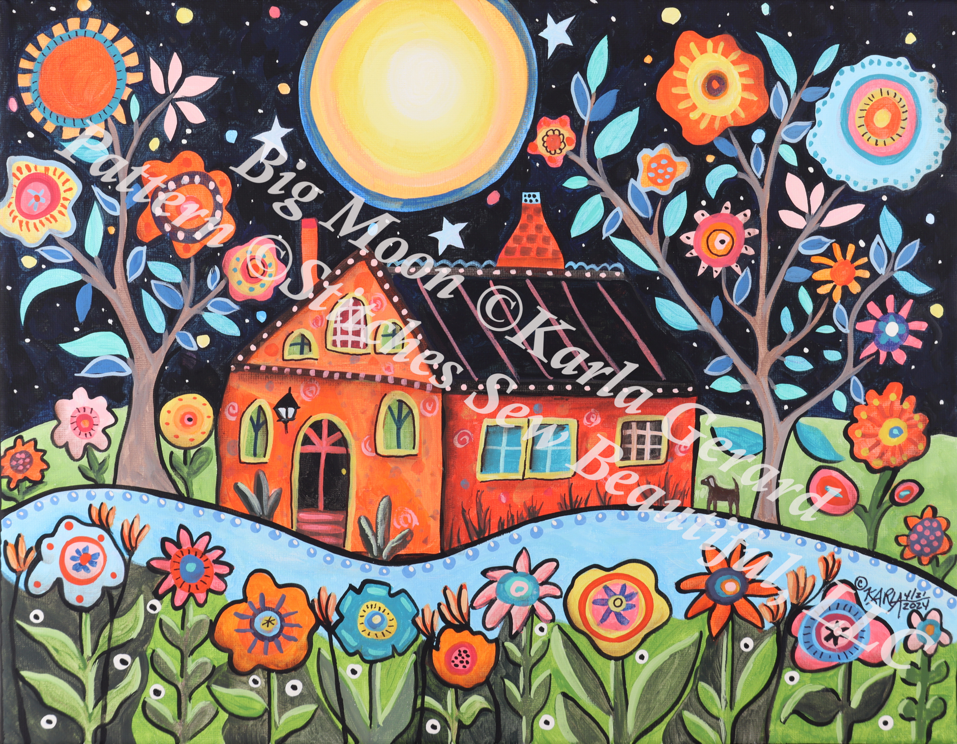 Big Moon counted cross stitch pattern by Karla Gerard