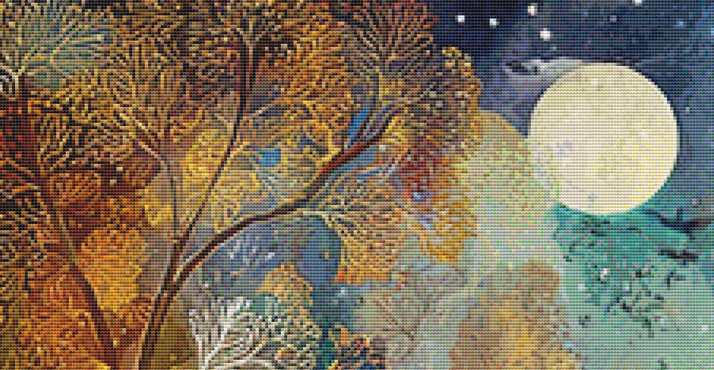 Biking Over a Bridge (MSMC) Cross Stitch Pattern By Bryna T. Art & Design