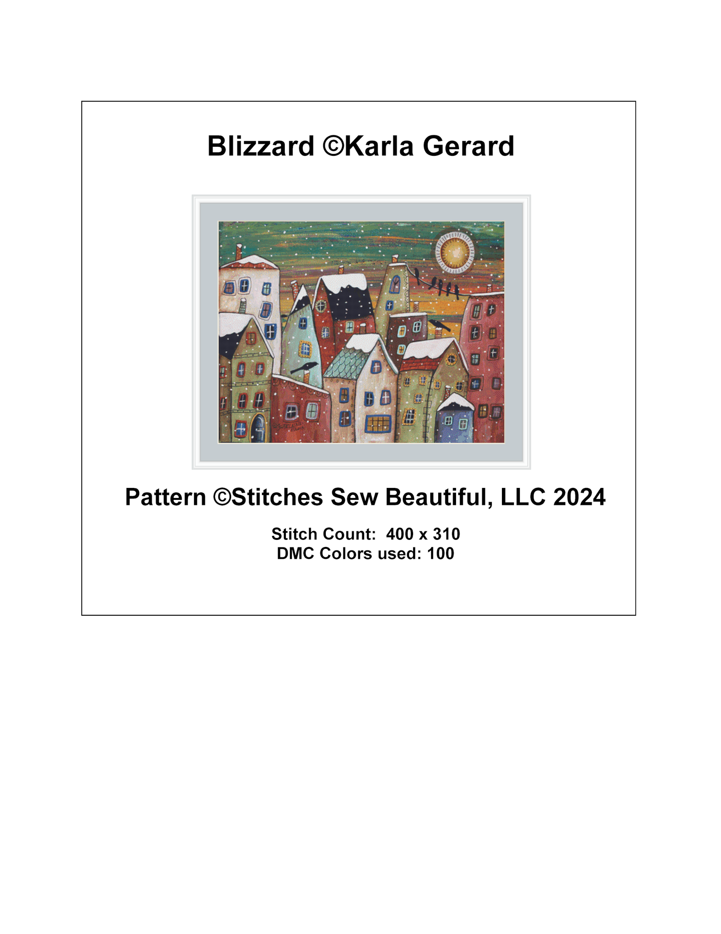 Blizzard counted cross stitch pattern by Karla Gerard
