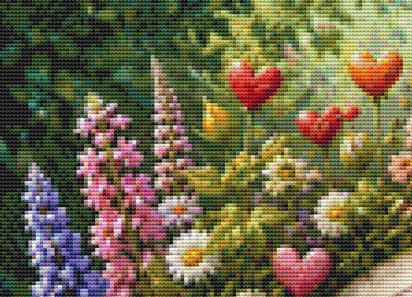 "Blossoms & Sweet Dreams" cross stitch pattern by World of Love Hearts