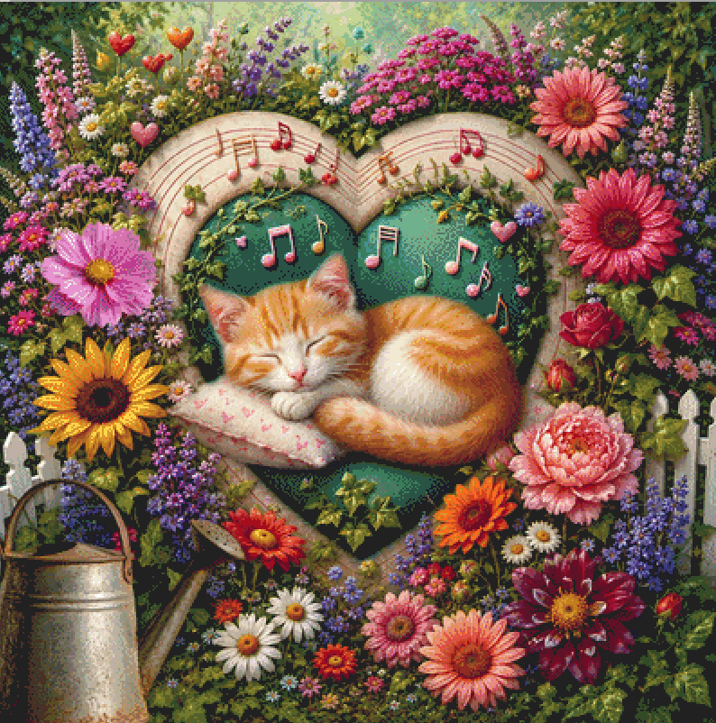 "Blossoms & Sweet Dreams" cross stitch pattern by World of Love Hearts