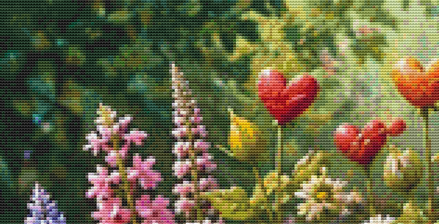 "Blossoms & Sweet Dreams" (MSMC) cross stitch pattern by World of Love Hearts