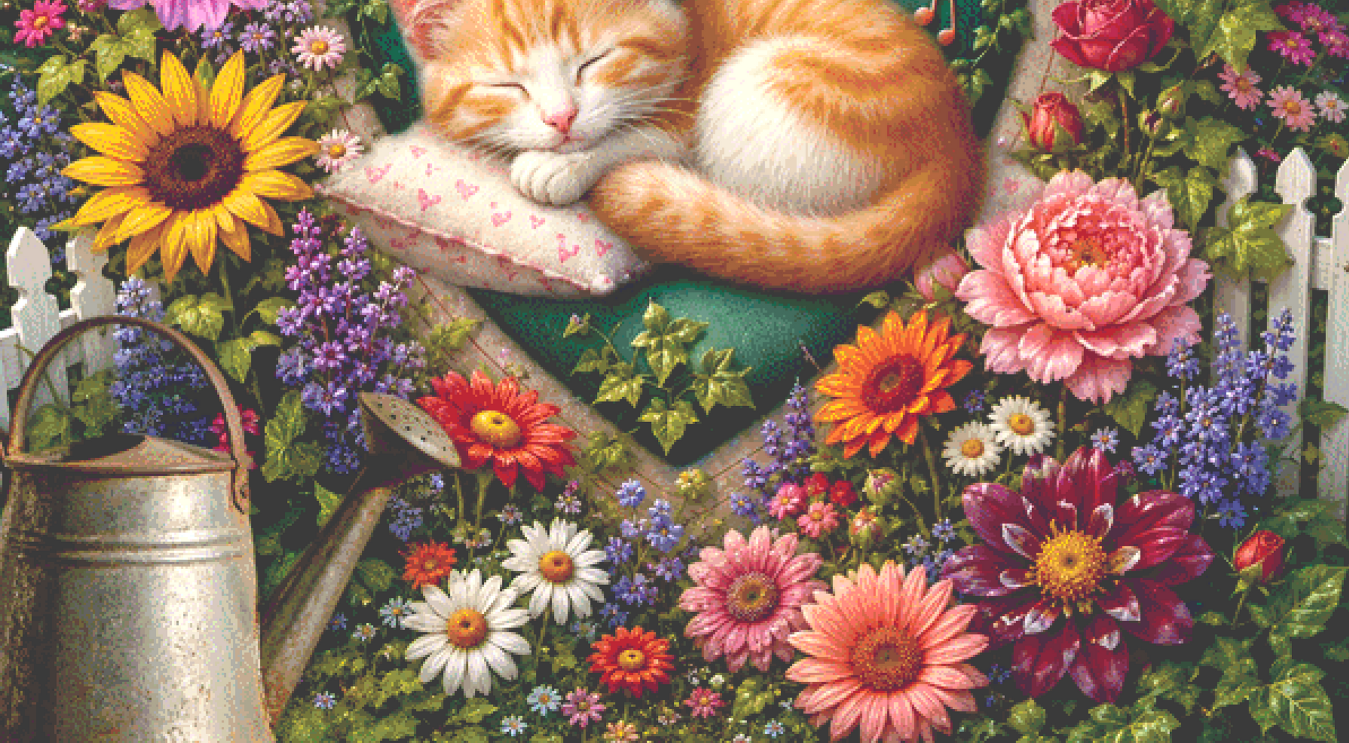 "Blossoms & Sweet Dreams" (MSMC) cross stitch pattern by World of Love Hearts