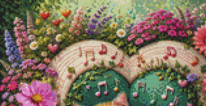 "Blossoms & Sweet Dreams" (Small) cross stitch pattern by World of Love Hearts