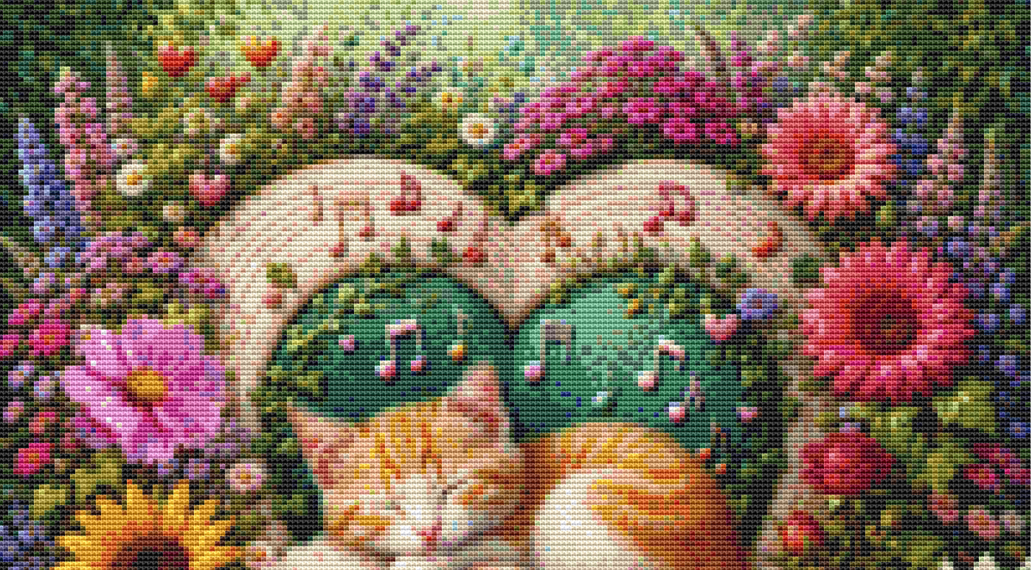 "Blossoms & Sweet Dreams" (Small) cross stitch pattern by World of Love Hearts