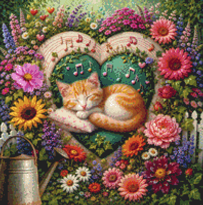 "Blossoms & Sweet Dreams" (Small) cross stitch pattern by World of Love Hearts