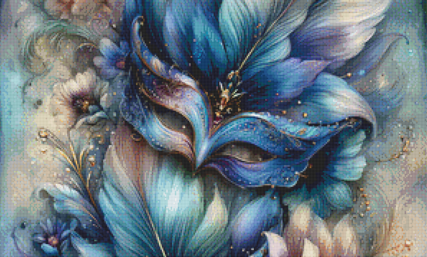 Masquerade in Bloom cross stitch pattern by Sassy E. Boutique