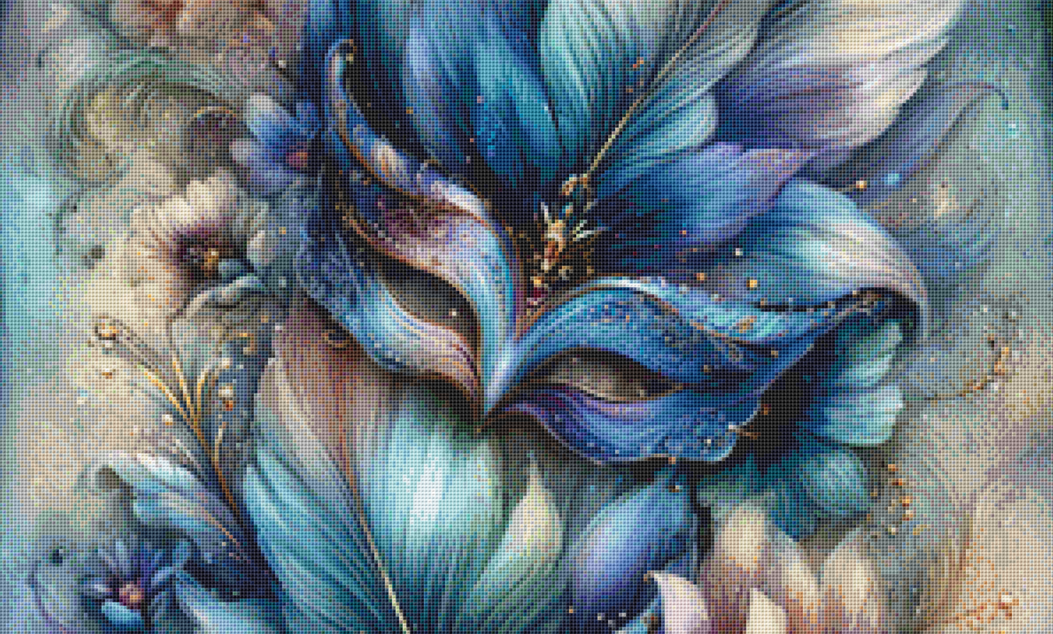 Masquerade in Bloom cross stitch pattern by Sassy E. Boutique