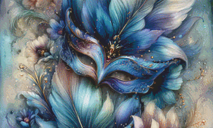 Masquerade in Bloom cross stitch pattern by Sassy E. Boutique