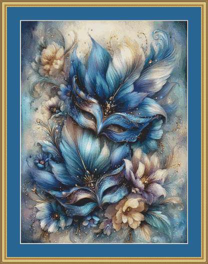 Masquerade in Bloom cross stitch pattern by Sassy E. Boutique