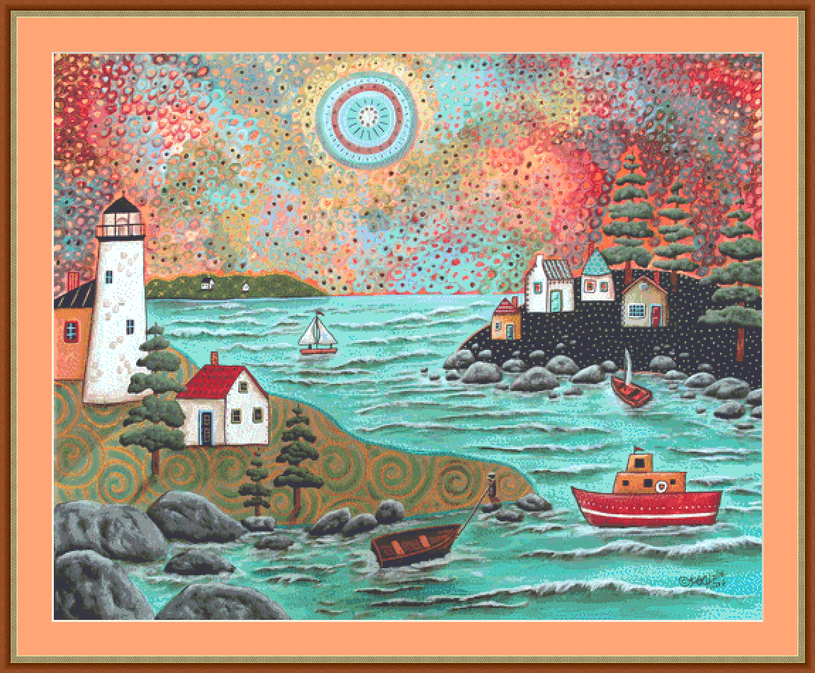 Blue Sea counted cross stitch pattern by Karla Gerard