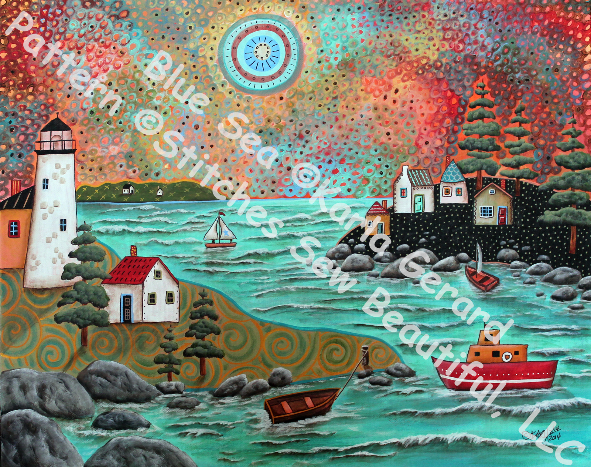 Blue Sea (Small) counted cross stitch pattern by Karla Gerard