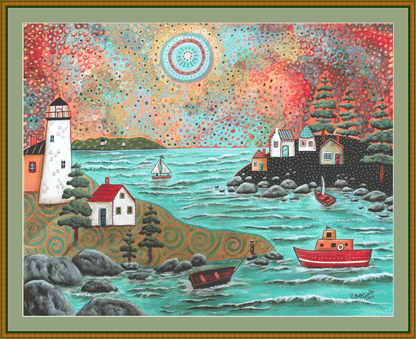 Blue Sea (Max Size/Color) counted cross stitch pattern by Karla Gerard