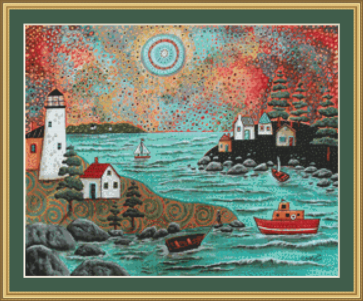 Blue Sea (Small) counted cross stitch pattern by Karla Gerard