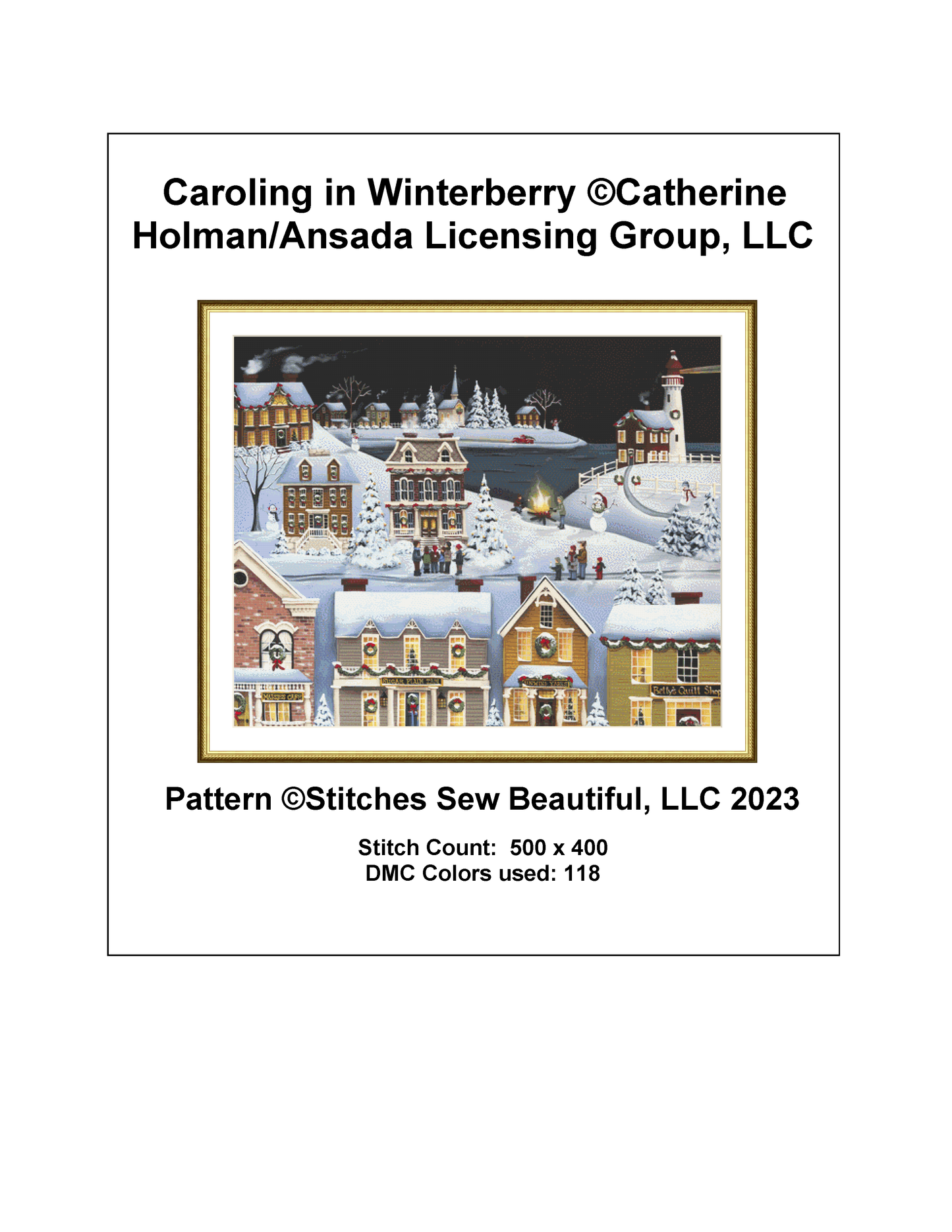 Caroling in Winterberry counted cross stitch pattern by Catherine Holman/Ansada Licensing Group, LLC