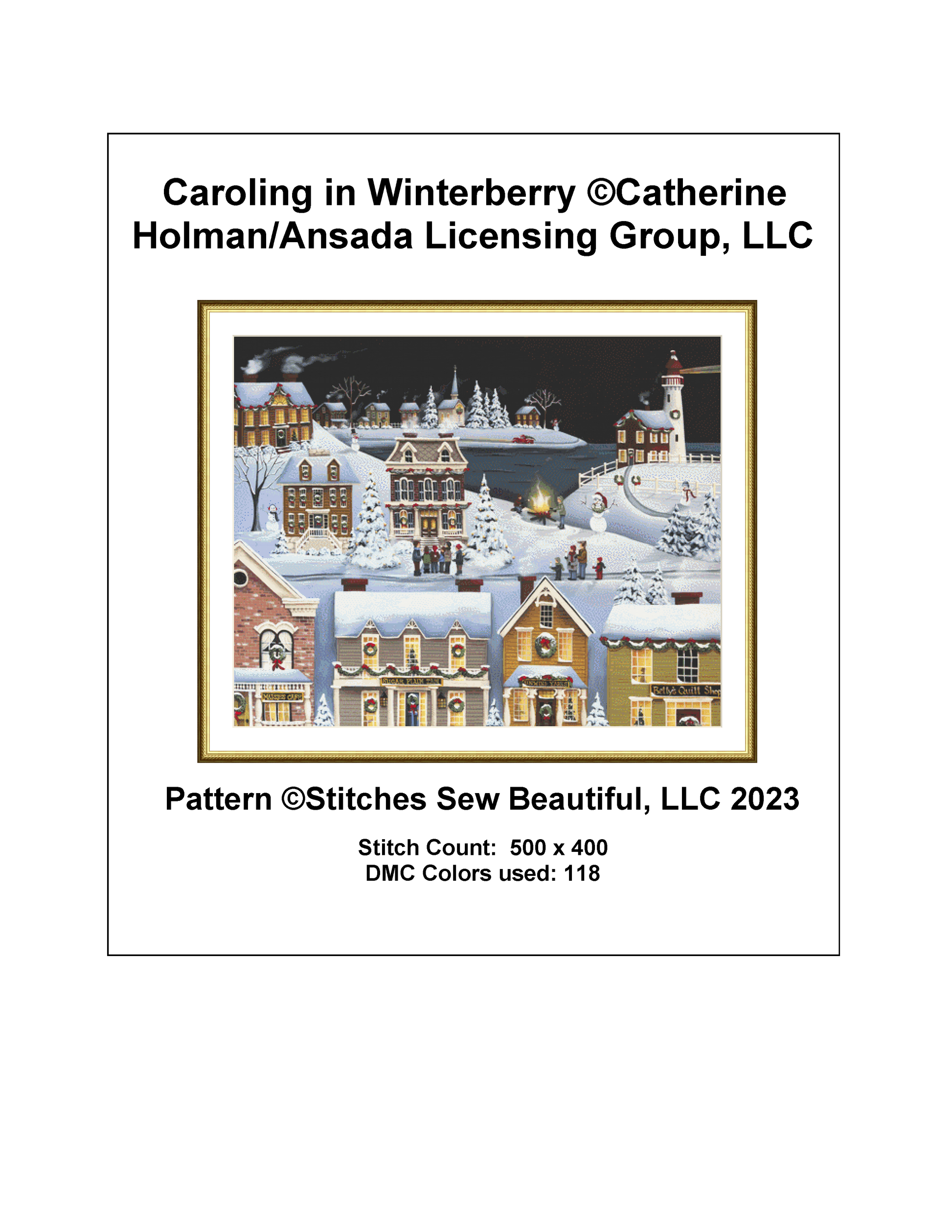 Caroling in Winterberry counted cross stitch pattern by Catherine Holman/Ansada Licensing Group, LLC